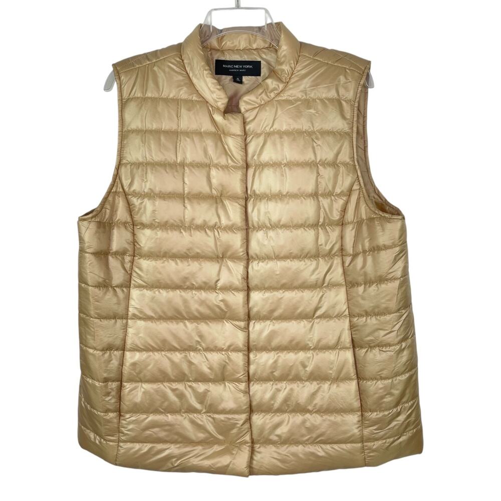 Marc New York Andrew Marc Women's XL Gold Quilted Puffer Vest Lightweight